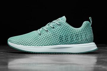 Light / Turquoise Nobull Bright Aqua Mesh Runner Women's Running Shoes | CA C1718T